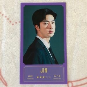 BTS Jin Seokjin Bang Bang Con Message Photocard